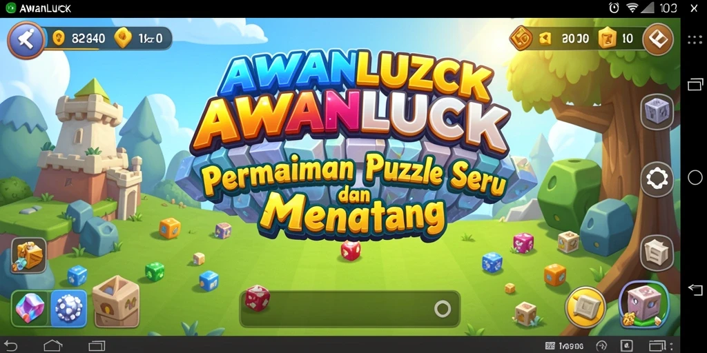 Tampilan interaktif gameplay AWANLUCK yang penuh warna.