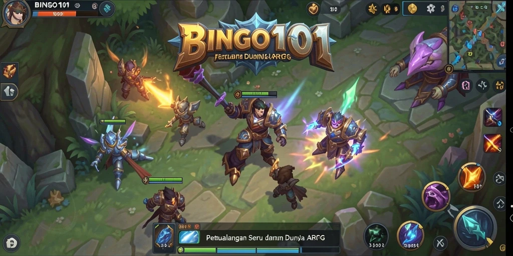 Tampilan gameplay ARPG BINGO101 yang menampilkan aksi seru.