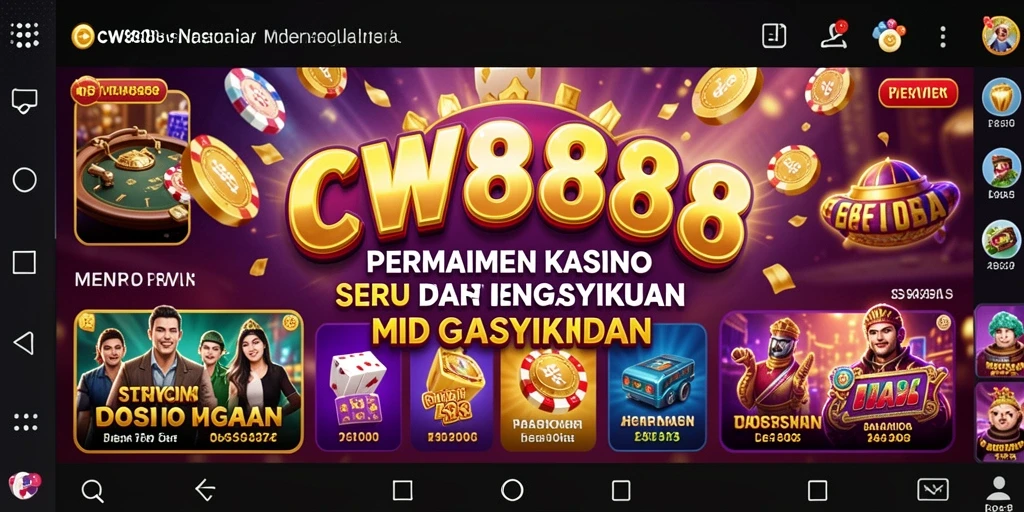Tampilan menarik dari gameplay Kasino CW8888 yang penuh warna.