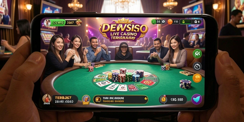 Tampilan utama DEWI567 menunjukkan dealer profesional dan suasana permainan Live Casino.