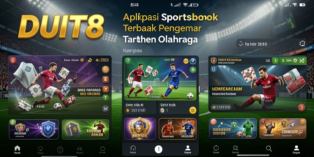 Tampilan antarmuka pengguna aplikasi Sportsbook DUIT8 yang menarik.