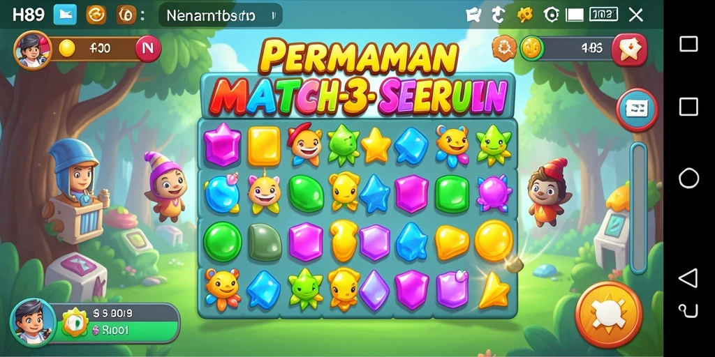 Tangkapan layar permainan H89 menunjukkan momen seru gameplay Match-3.