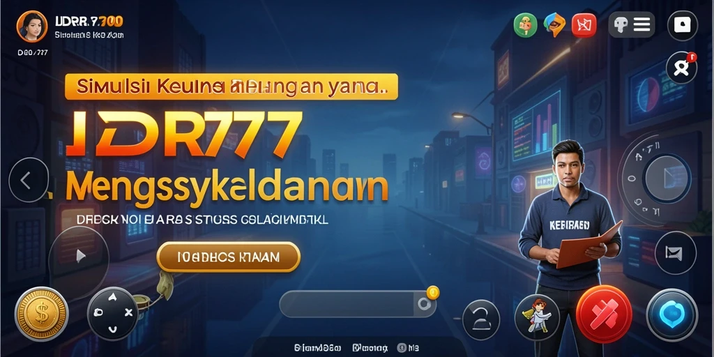 Tampilan gameplay menarik dalam simulasi keuangan IDR77.