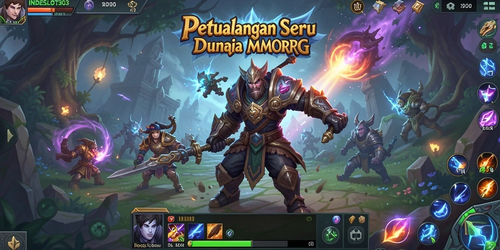 Screenshot gameplay INDESLOT303 yang menampilkan pertempuran seru dalam dunia MMORPG.