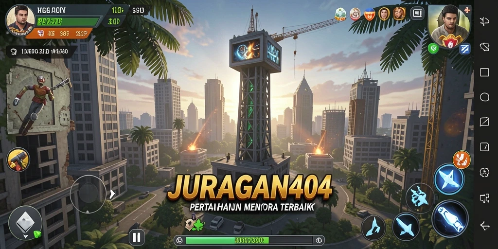 Gameplay seru JURAGAN404 dengan strategi Tower Defense yang mendebarkan.