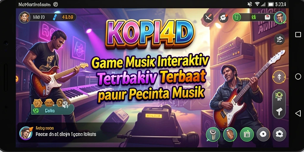 Tampilan gameplay KOPI4D dengan irama musik yang seru.
