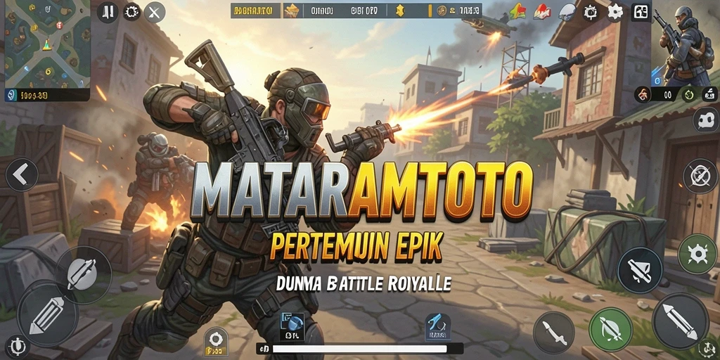 Screenshot gameplay MATARAMTOTO menampilkan aksi pertempuran yang mendebarkan.