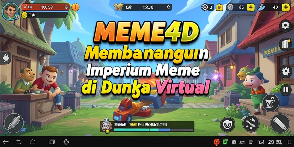 Screenshot gameplay MEME4D yang menunjukkan kreativitas dalam membuat meme.