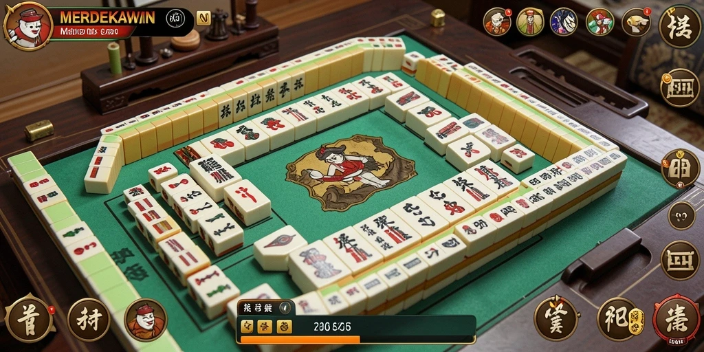 Screenshot gameplay MERDEKAWIN menampilkan elemen Mahjong yang menarik.