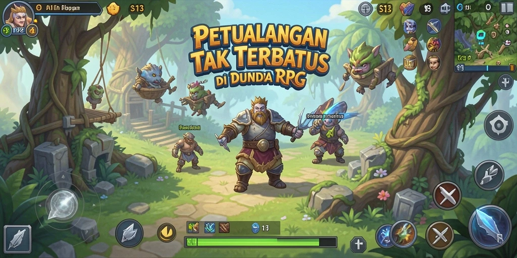 Gameplay RPG S13 dengan pertarungan dan eksplorasi seru.