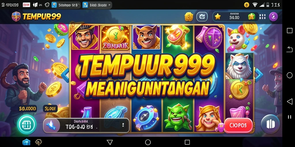 Gameplay seru TEMPUR99 dengan skor jackpot tinggi.