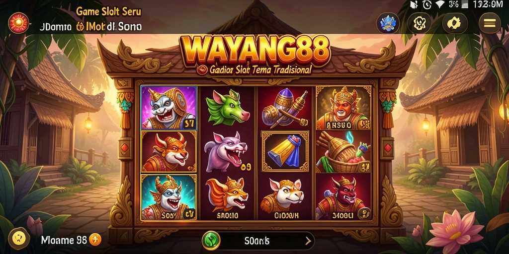 Tampilan gameplay WAYANG88 dengan kombinasi tema slot yang menawan.