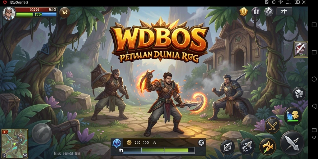 Screenshot WDBOS menampilkan aksi pertarungan yang intens di dunia RPG.